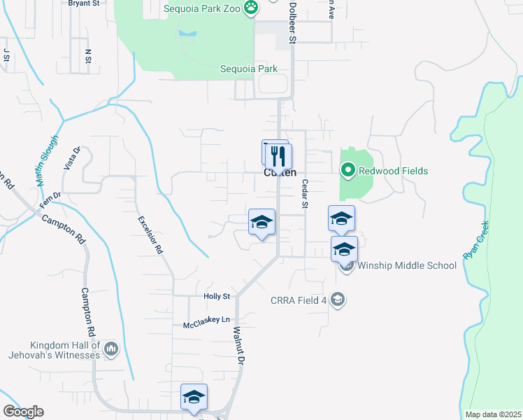 map of restaurants, bars, coffee shops, grocery stores, and more near in Cutten