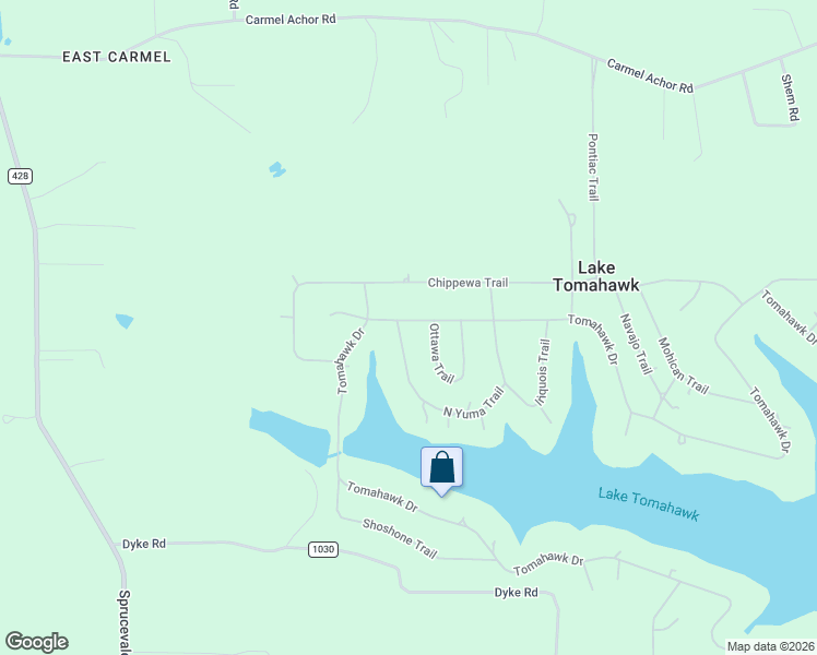 map of restaurants, bars, coffee shops, grocery stores, and more near 47080 Tomahawk Drive in Negley