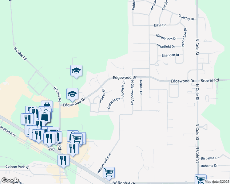 map of restaurants, bars, coffee shops, grocery stores, and more near 140 Pierre Place in Lima