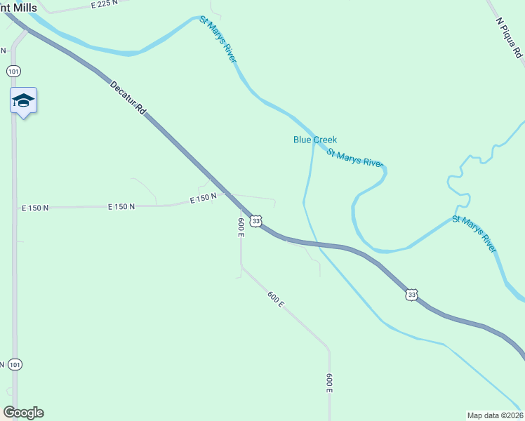 map of restaurants, bars, coffee shops, grocery stores, and more near 1555 U.S. 33 in Decatur
