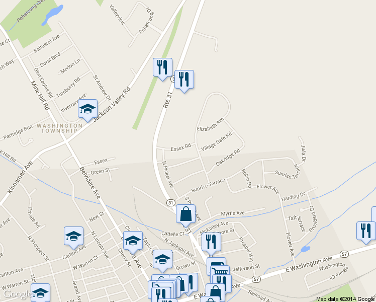 map of restaurants, bars, coffee shops, grocery stores, and more near 11 Essex Rd in Washington