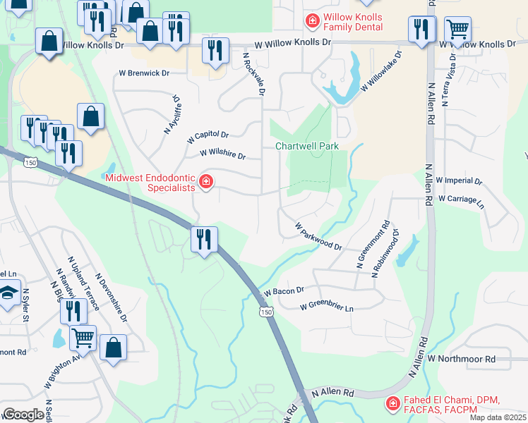 map of restaurants, bars, coffee shops, grocery stores, and more near 6638 N Rustic Oak Ct in Peoria