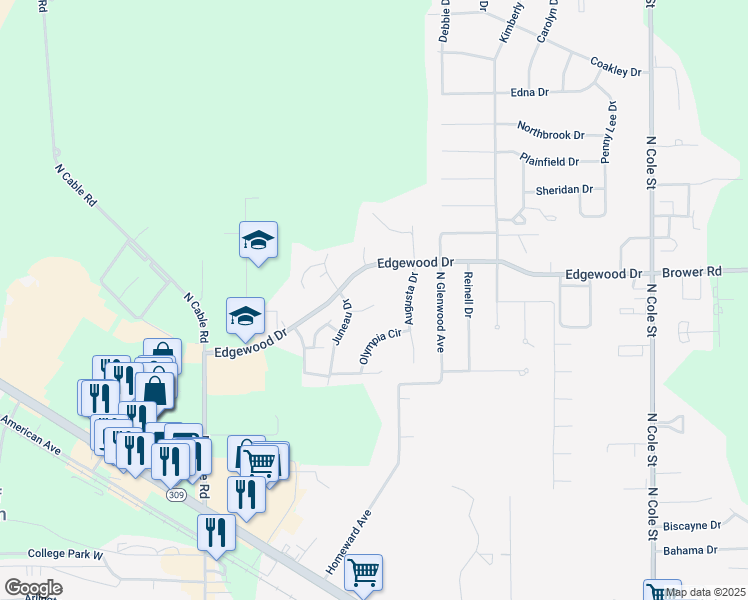 map of restaurants, bars, coffee shops, grocery stores, and more near 140 Pierre Pl in Lima