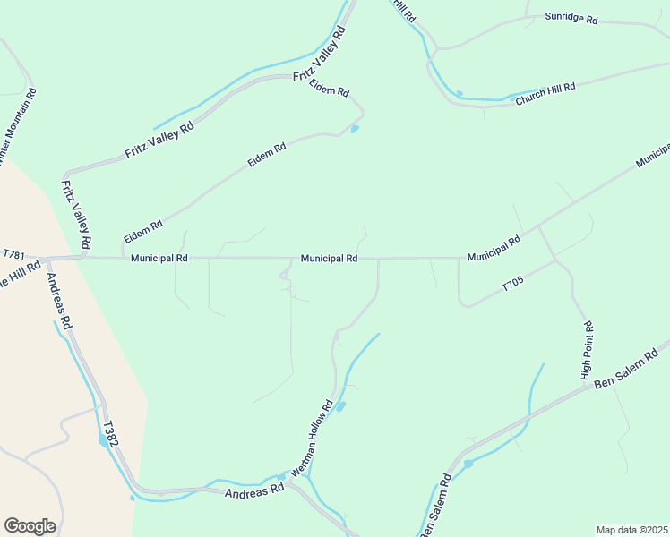 map of restaurants, bars, coffee shops, grocery stores, and more near 2206 Municipal Road in Lehighton