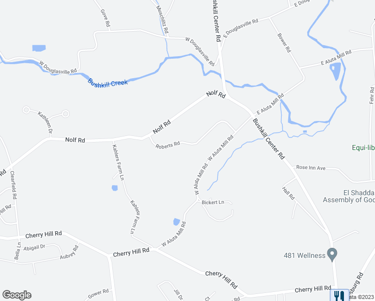 map of restaurants, bars, coffee shops, grocery stores, and more near 541 Roberts Road in Nazareth