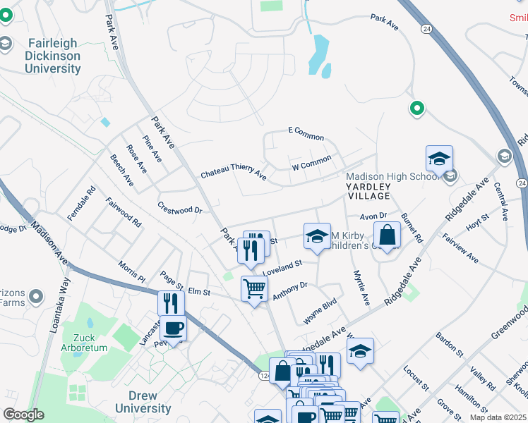 map of restaurants, bars, coffee shops, grocery stores, and more near 28 North Street in Madison