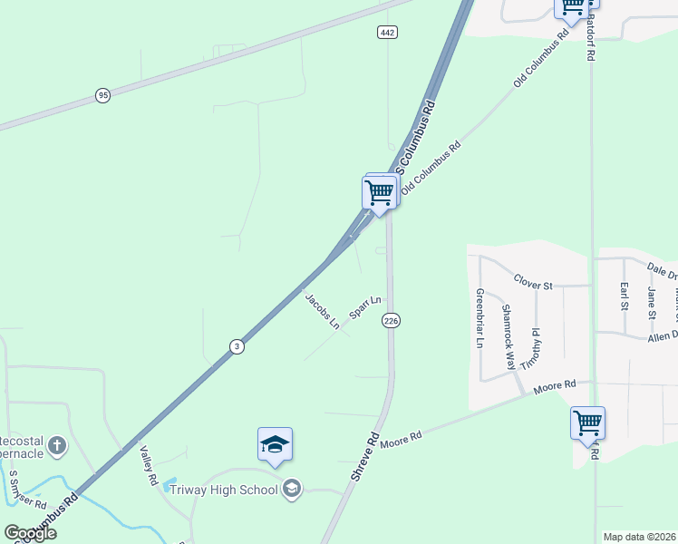 map of restaurants, bars, coffee shops, grocery stores, and more near 2436 South Columbus Road in Wooster