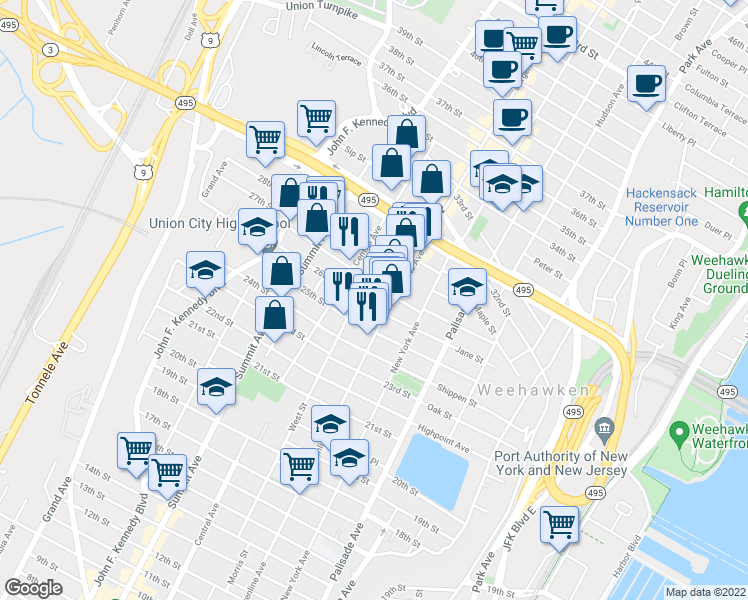 map of restaurants, bars, coffee shops, grocery stores, and more near 533 County Road 672 in Union City