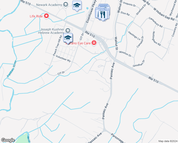 map of restaurants, bars, coffee shops, grocery stores, and more near 618 Kensington Lane in Livingston