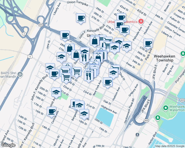 map of restaurants, bars, coffee shops, grocery stores, and more near 533 County Road 672 in Union City