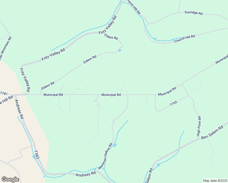 map of restaurants, bars, coffee shops, grocery stores, and more near 2206 Municipal Road in Lehighton