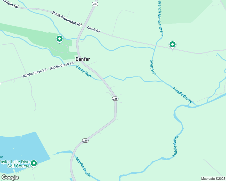 map of restaurants, bars, coffee shops, grocery stores, and more near 11753 Pennsylvania 235 in Beaver Springs