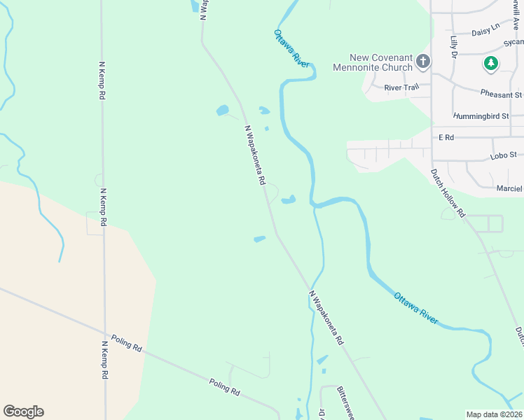 map of restaurants, bars, coffee shops, grocery stores, and more near 2363 North Wapakoneta Road in Elida