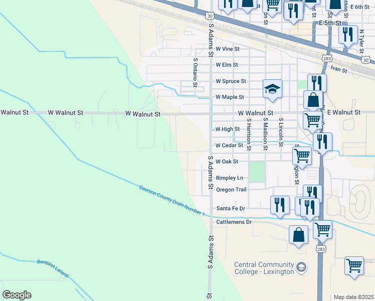 map of restaurants, bars, coffee shops, grocery stores, and more near 798 Hayden Street in Lexington