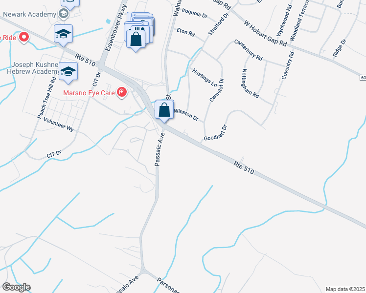 map of restaurants, bars, coffee shops, grocery stores, and more near 290 South Orange Avenue in Livingston