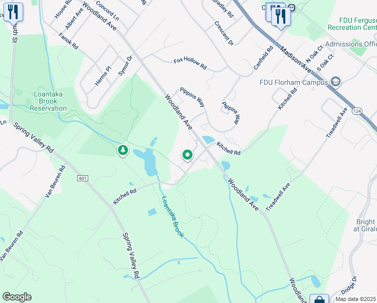 map of restaurants, bars, coffee shops, grocery stores, and more near 32 Davenport Place in Morristown