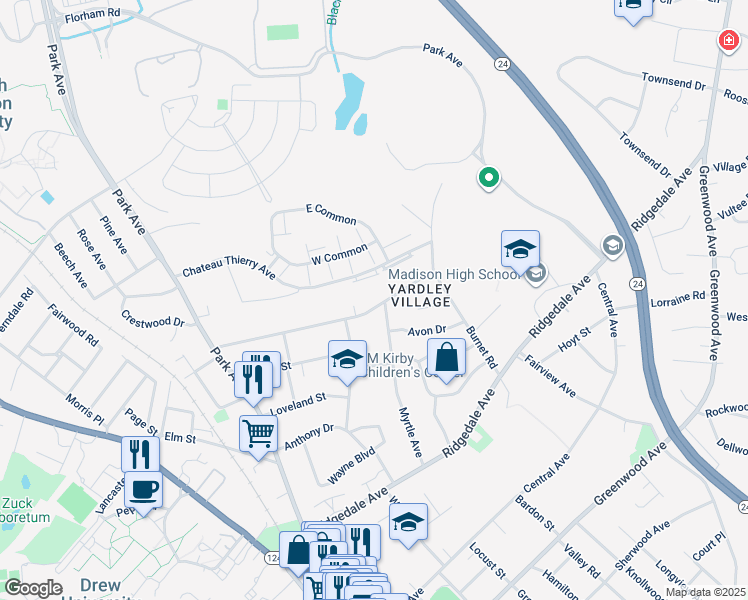 map of restaurants, bars, coffee shops, grocery stores, and more near 162 Chateau Thierry Avenue in Madison