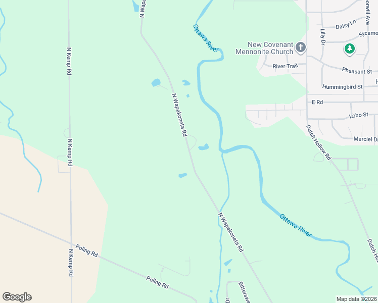 map of restaurants, bars, coffee shops, grocery stores, and more near 2205 North Wapakoneta Road in Elida