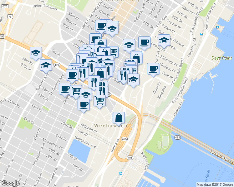 map of restaurants, bars, coffee shops, grocery stores, and more near 122 Cantello Street in Union City
