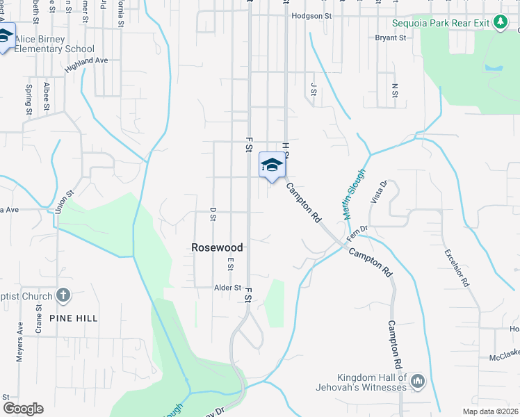 map of restaurants, bars, coffee shops, grocery stores, and more near 561 Spruce Street in Eureka