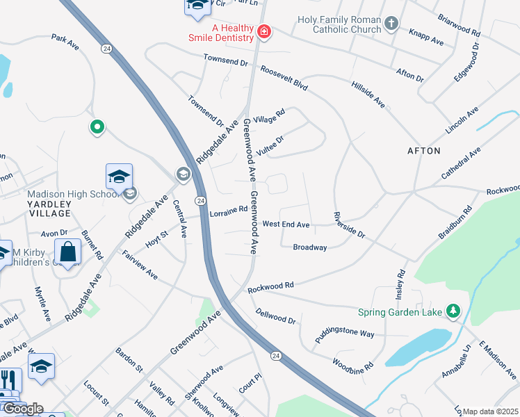 map of restaurants, bars, coffee shops, grocery stores, and more near 225 Greenwood Avenue in Madison