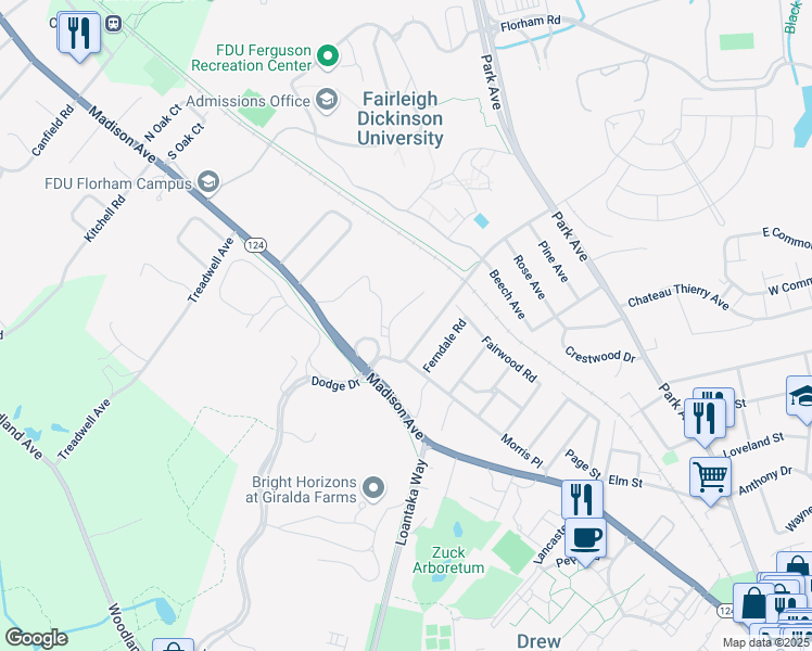 map of restaurants, bars, coffee shops, grocery stores, and more near 215 Madison Avenue in Madison