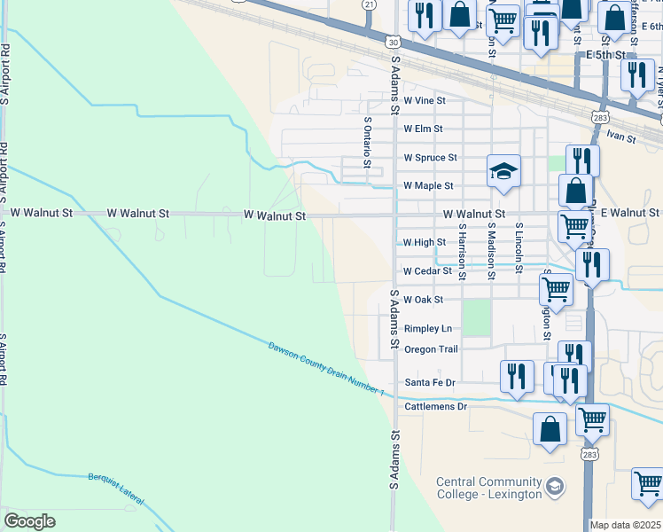 map of restaurants, bars, coffee shops, grocery stores, and more near 798 Hayden Street in Lexington