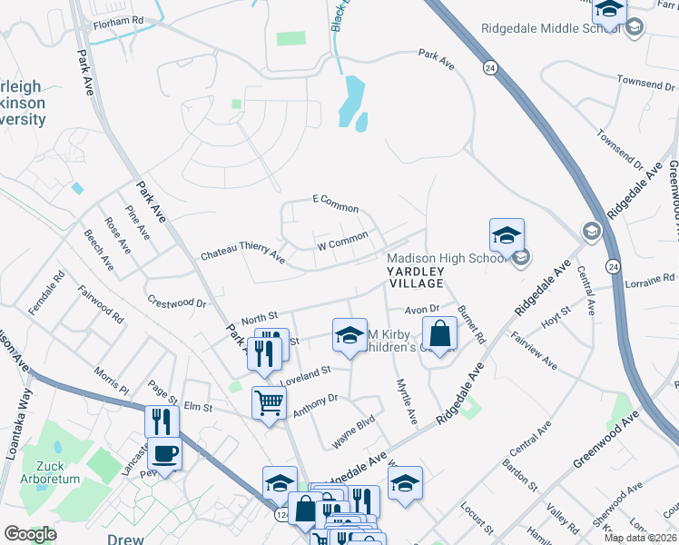 map of restaurants, bars, coffee shops, grocery stores, and more near 63 Chateau Thierry Avenue in Madison
