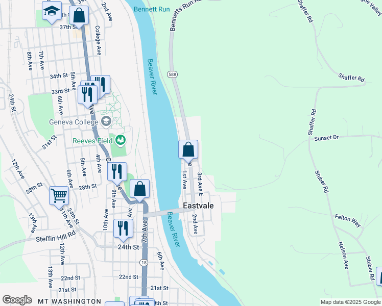 map of restaurants, bars, coffee shops, grocery stores, and more near 609 2nd Avenue East in Freedom