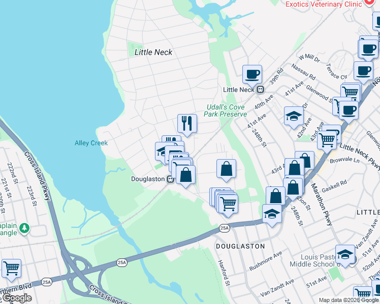 map of restaurants, bars, coffee shops, grocery stores, and more near 53 40th Avenue in Queens