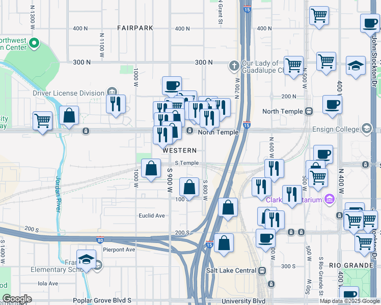 map of restaurants, bars, coffee shops, grocery stores, and more near 833 Emeril Avenue in Salt Lake City