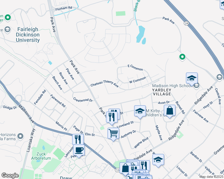 map of restaurants, bars, coffee shops, grocery stores, and more near 15 Chateau Thierry Avenue in Madison