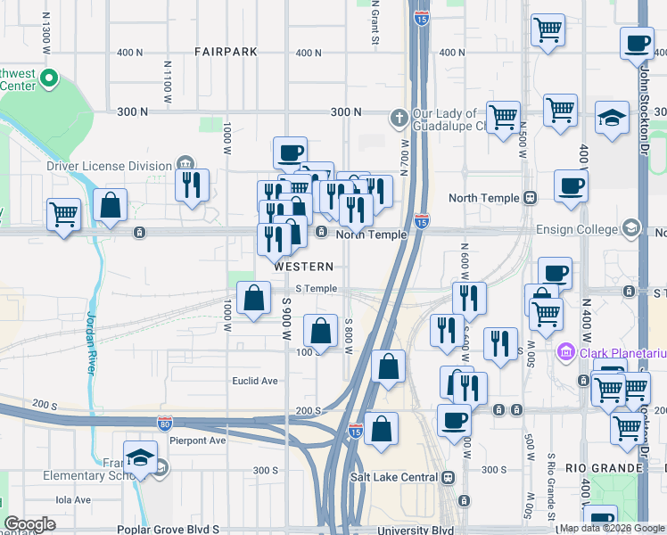 map of restaurants, bars, coffee shops, grocery stores, and more near 833 Emeril Avenue in Salt Lake City