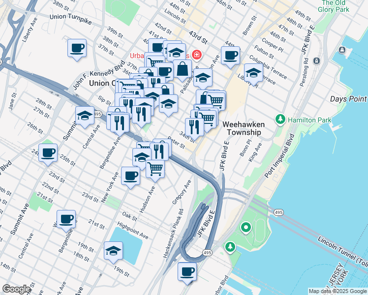 map of restaurants, bars, coffee shops, grocery stores, and more near 122 Cantello Street in Union City