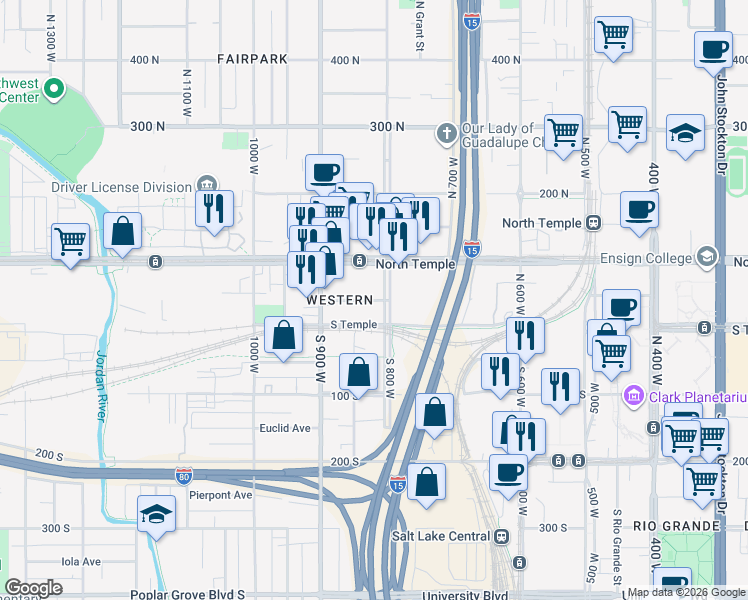 map of restaurants, bars, coffee shops, grocery stores, and more near 815 Emeril Avenue in Salt Lake City