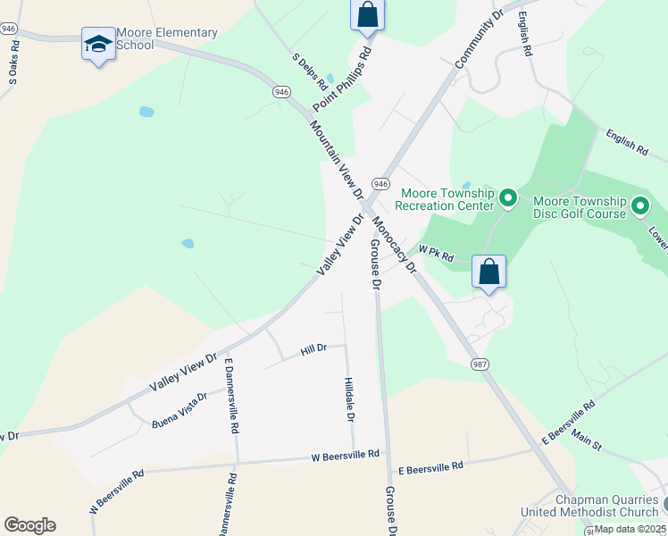 map of restaurants, bars, coffee shops, grocery stores, and more near 2741 Valley View Drive in Bath