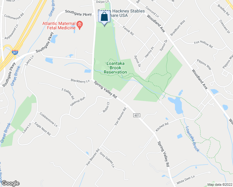 map of restaurants, bars, coffee shops, grocery stores, and more near 23 Spring Valley Road in Morristown