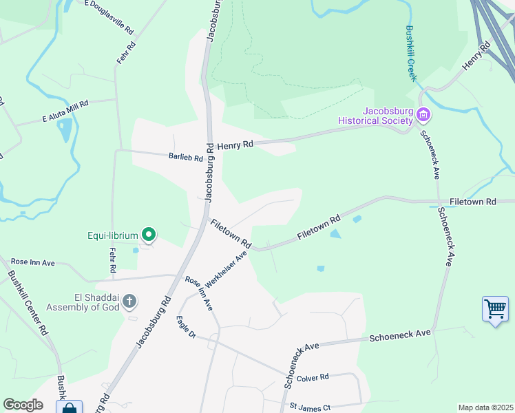 map of restaurants, bars, coffee shops, grocery stores, and more near 565 Mountain View Avenue in Nazareth