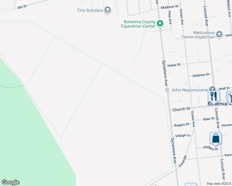map of restaurants, bars, coffee shops, grocery stores, and more near Unnamed Road in Bohemia