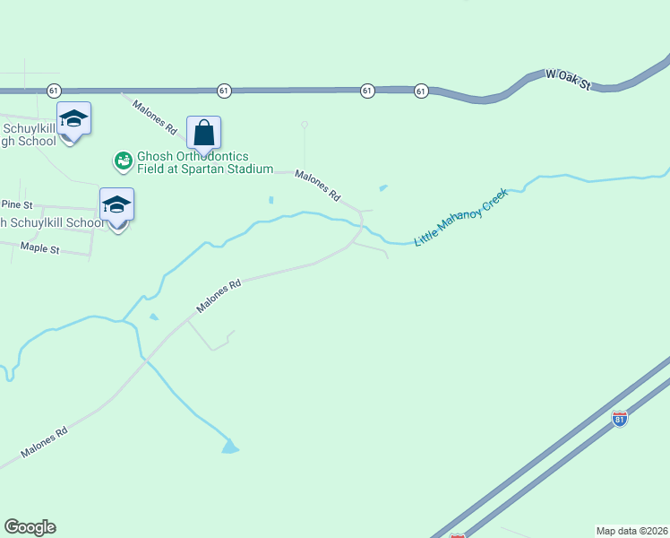 map of restaurants, bars, coffee shops, grocery stores, and more near 296 Malones Road in Ashland