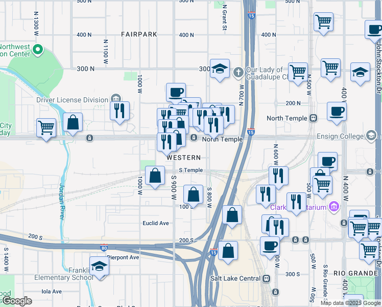 map of restaurants, bars, coffee shops, grocery stores, and more near 833 Emeril Avenue in Salt Lake City