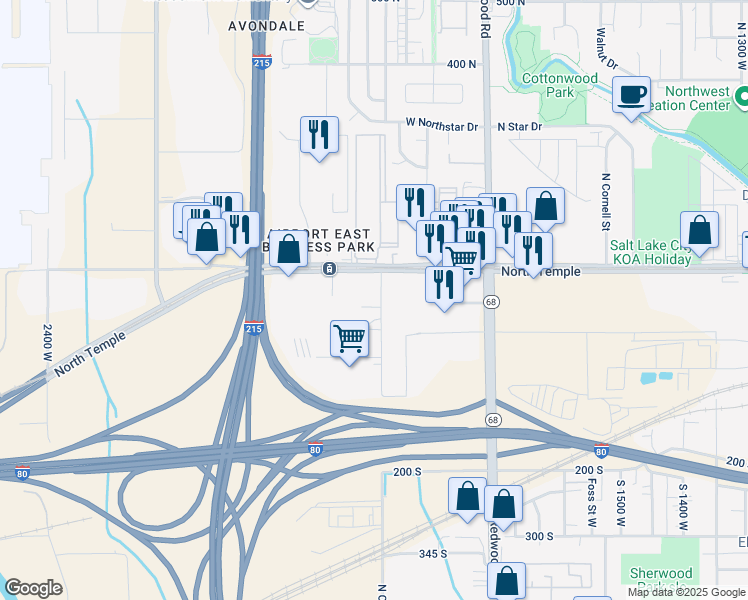 map of restaurants, bars, coffee shops, grocery stores, and more near 3 Orange Street in Salt Lake City