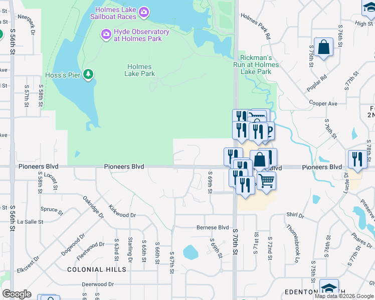 map of restaurants, bars, coffee shops, grocery stores, and more near 1 Talent Plus Way in Lincoln