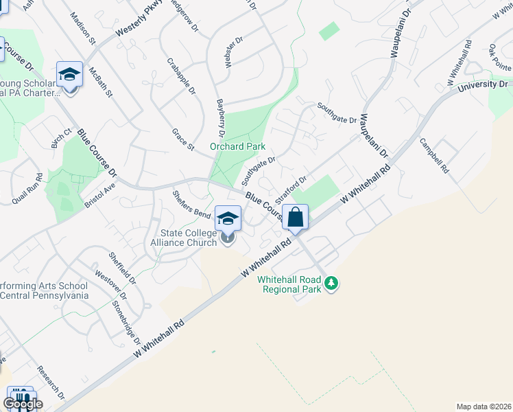 map of restaurants, bars, coffee shops, grocery stores, and more near 934 Hart Circle in State College