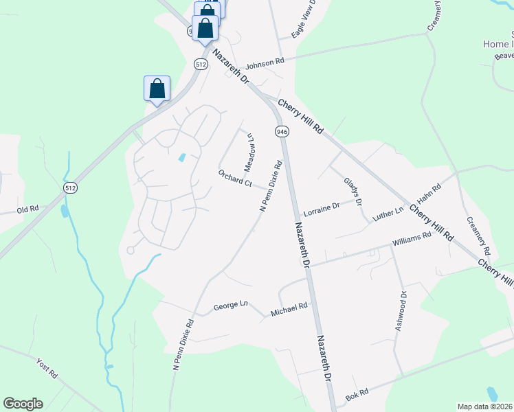 map of restaurants, bars, coffee shops, grocery stores, and more near 469 North Penn Dixie Road in Bath