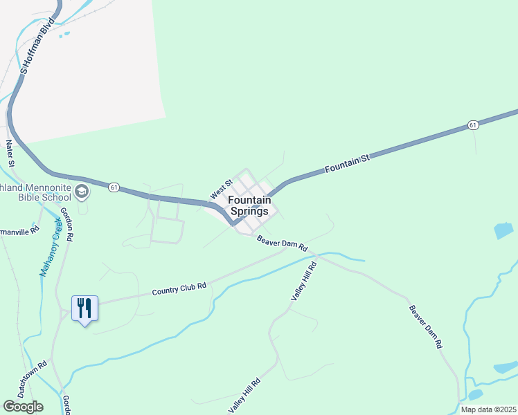 map of restaurants, bars, coffee shops, grocery stores, and more near 303 Fountain Street in Ashland