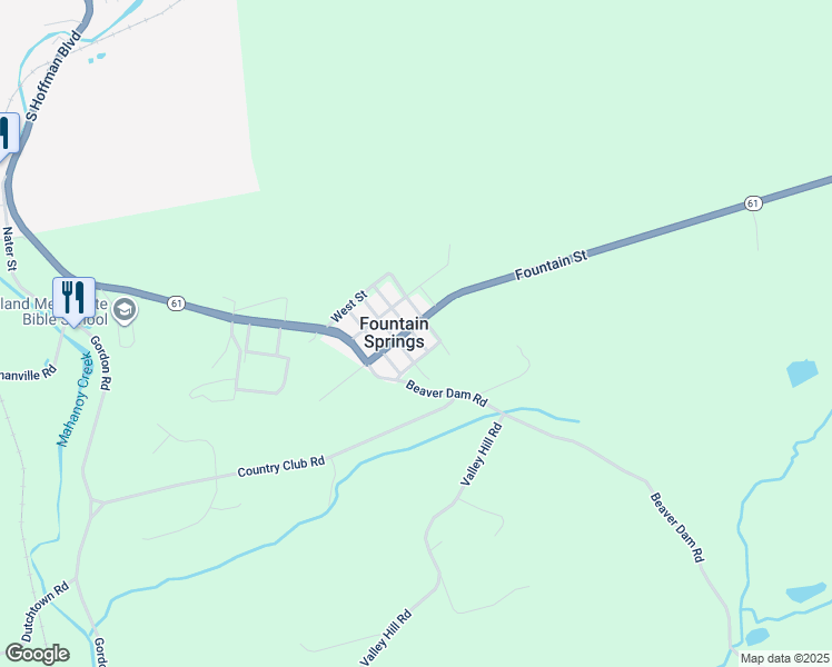 map of restaurants, bars, coffee shops, grocery stores, and more near 303 Fountain Street in Ashland