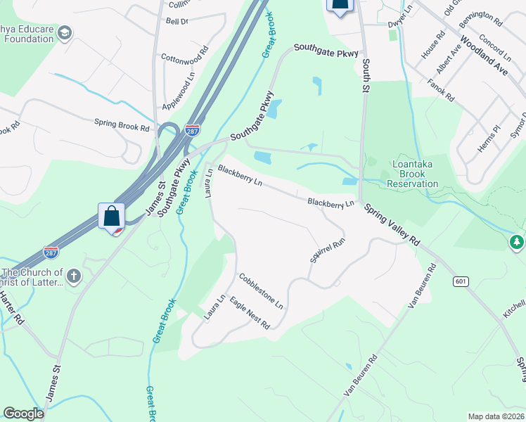 map of restaurants, bars, coffee shops, grocery stores, and more near 18 3 Gables Road in Morristown