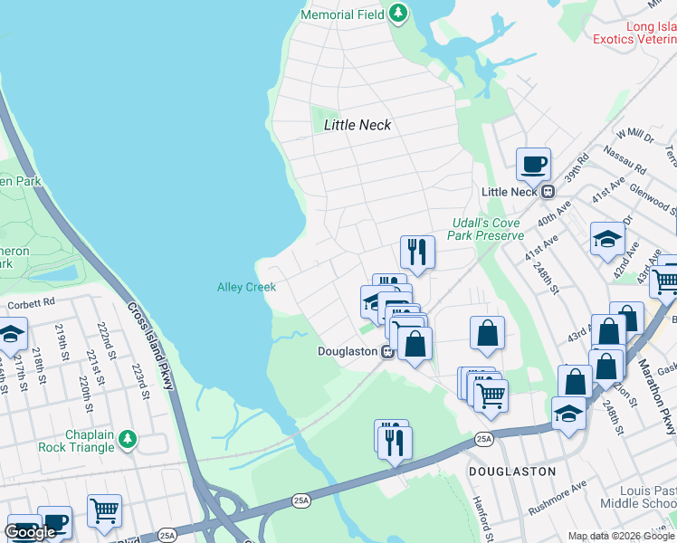 map of restaurants, bars, coffee shops, grocery stores, and more near 234-4 Bay Street in Queens