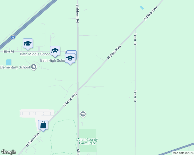 map of restaurants, bars, coffee shops, grocery stores, and more near 2380 N Dixie Hwy in Lima